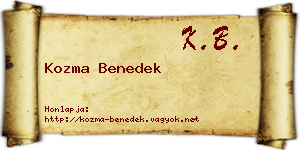 Kozma Benedek névjegykártya