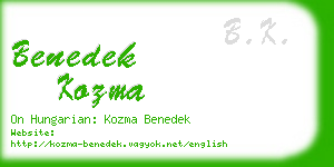 benedek kozma business card